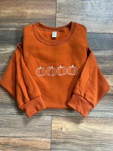 Pumpkin patch embroidered crew