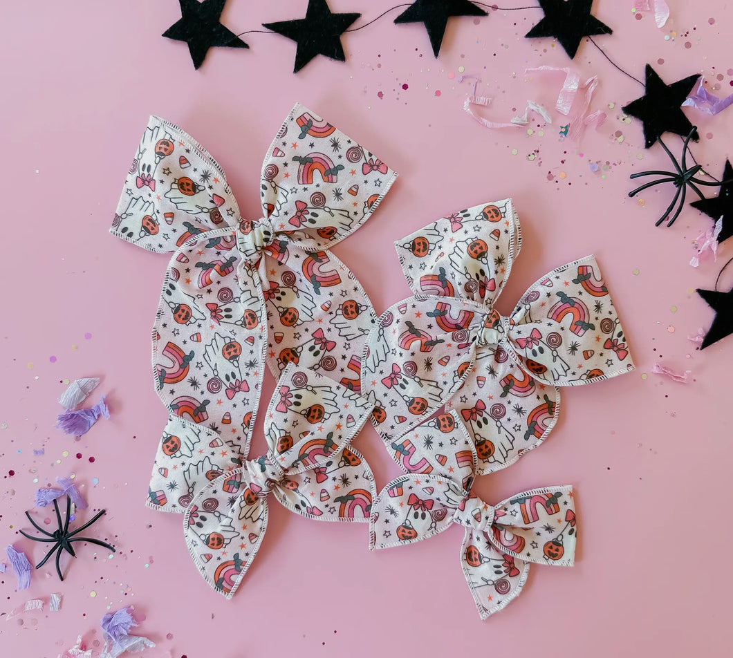 Halloween rainbow bow