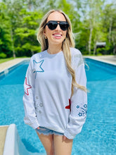 Load image into Gallery viewer, 360 Fourth Of July Patriotic Glitter Sweatshirt
