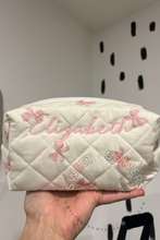 Load image into Gallery viewer, Embroidered zip cosmetic bag
