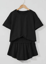 Load image into Gallery viewer, Cropped tee and ruffle skort set
