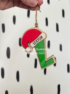 Green letter name ornament