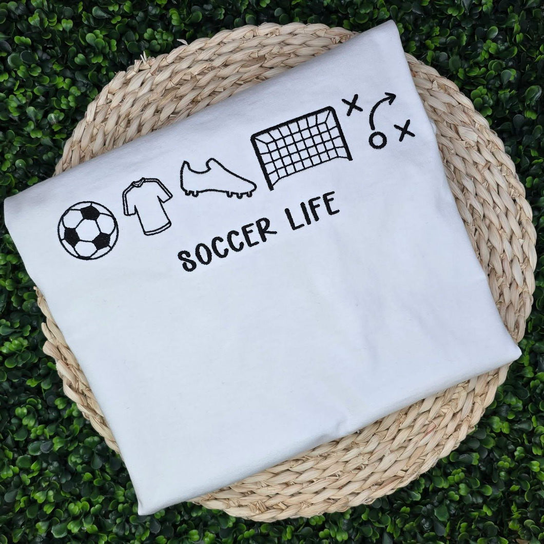 Soccer life icon embroidered
