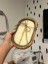 Load image into Gallery viewer, 3 wick dough bowl candle - scent farmhouse
