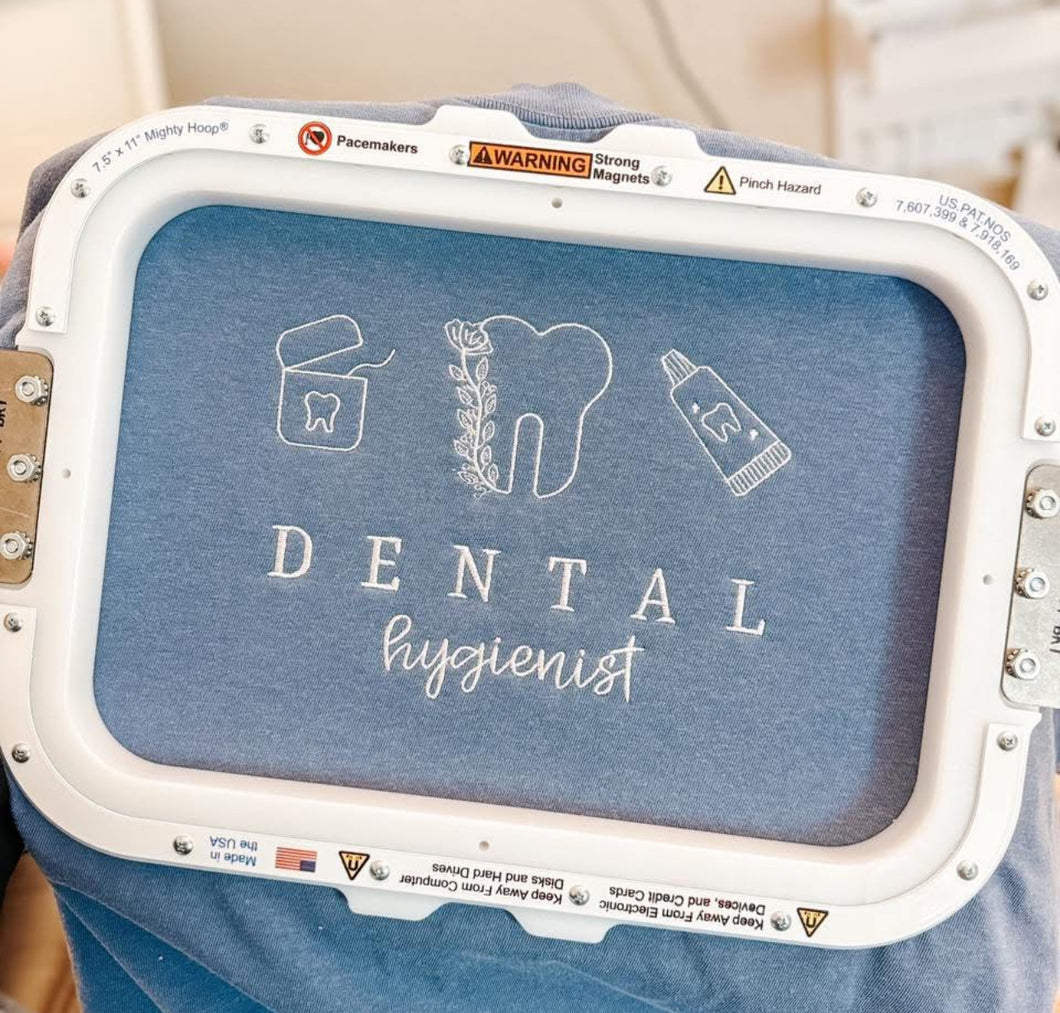 Dental hygienist icon embroidered