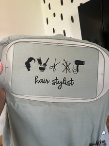 Hair stylist icon embroidered