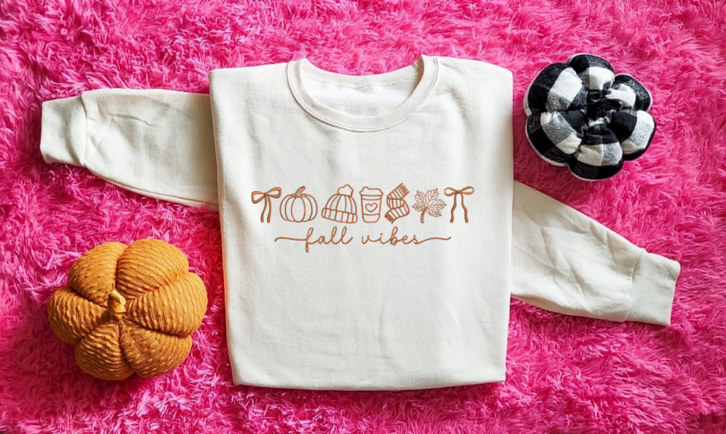 Fall vibes icon embroidered