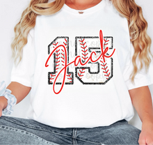 Load image into Gallery viewer, Custom faux glitter name and number
