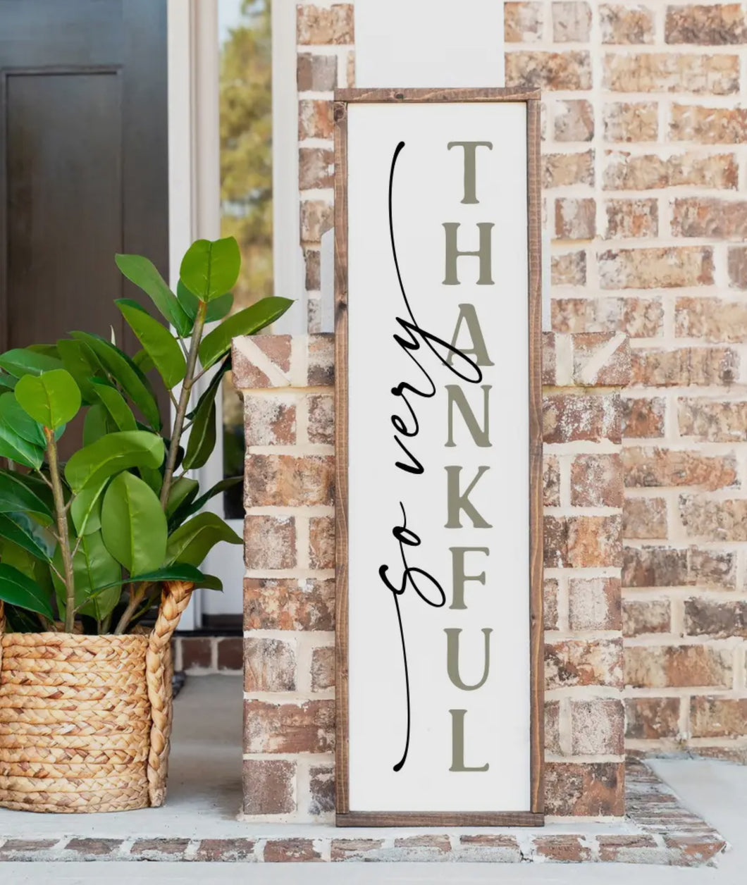 Porch sign - so very thankful
