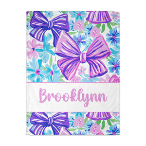 Bow name blanket- multiple colors