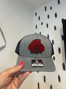 Leather patched hat