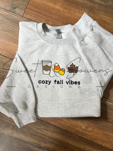 Cozy fall vibes embroidered