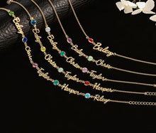 Load image into Gallery viewer, Personalized Name + Birth Stone Bracelet
