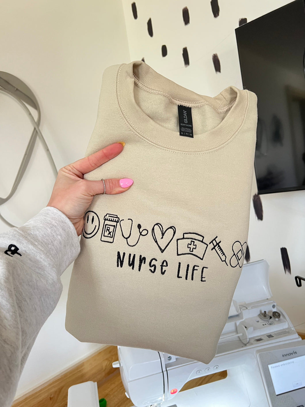 Nurse life icon embroidered