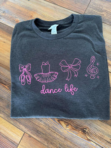 Dance life icon embroidered