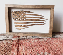 Load image into Gallery viewer, Stained lined American flag
