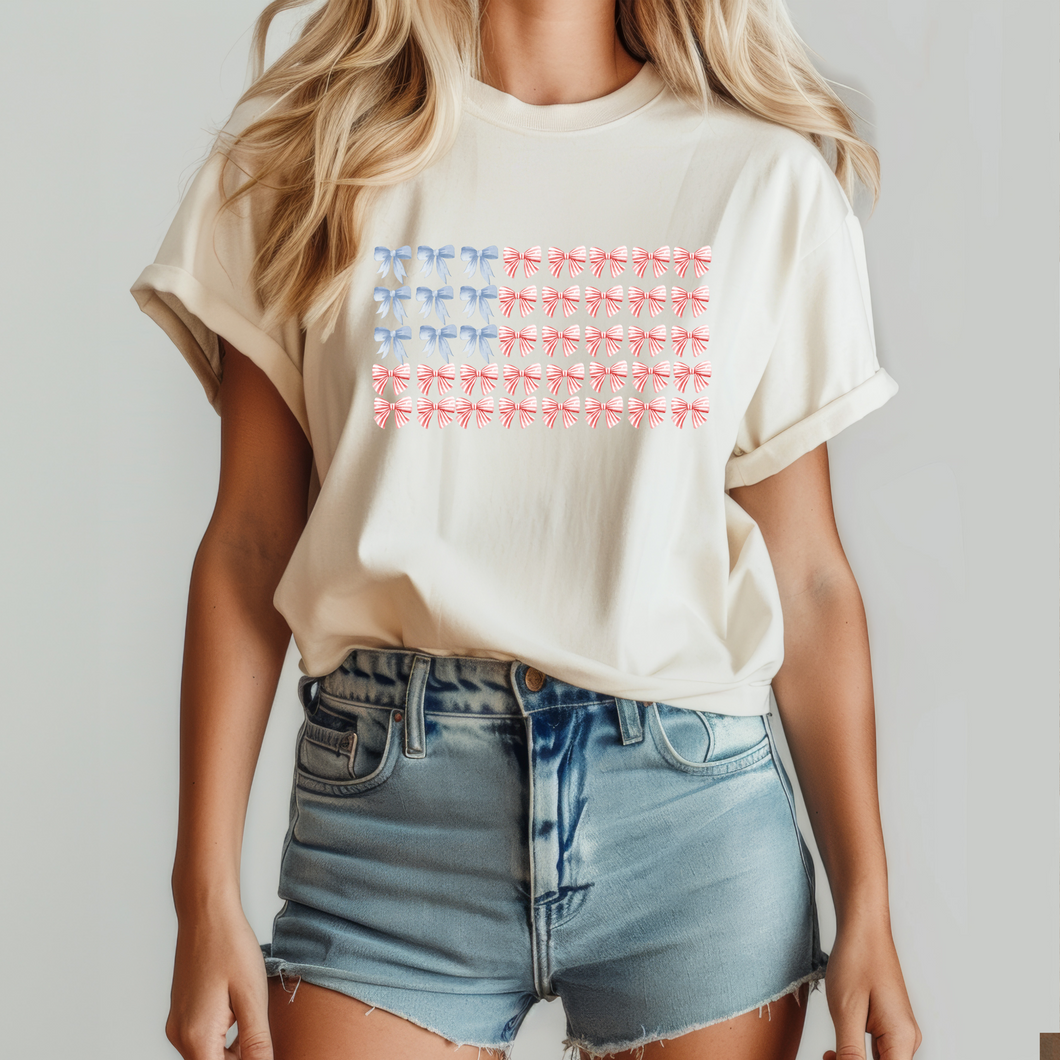 Red white & blue bows flag