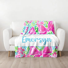 Load image into Gallery viewer, Bow name blanket- multiple colors
