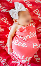 Load image into Gallery viewer, Personalized name swaddle blanket full bleed
