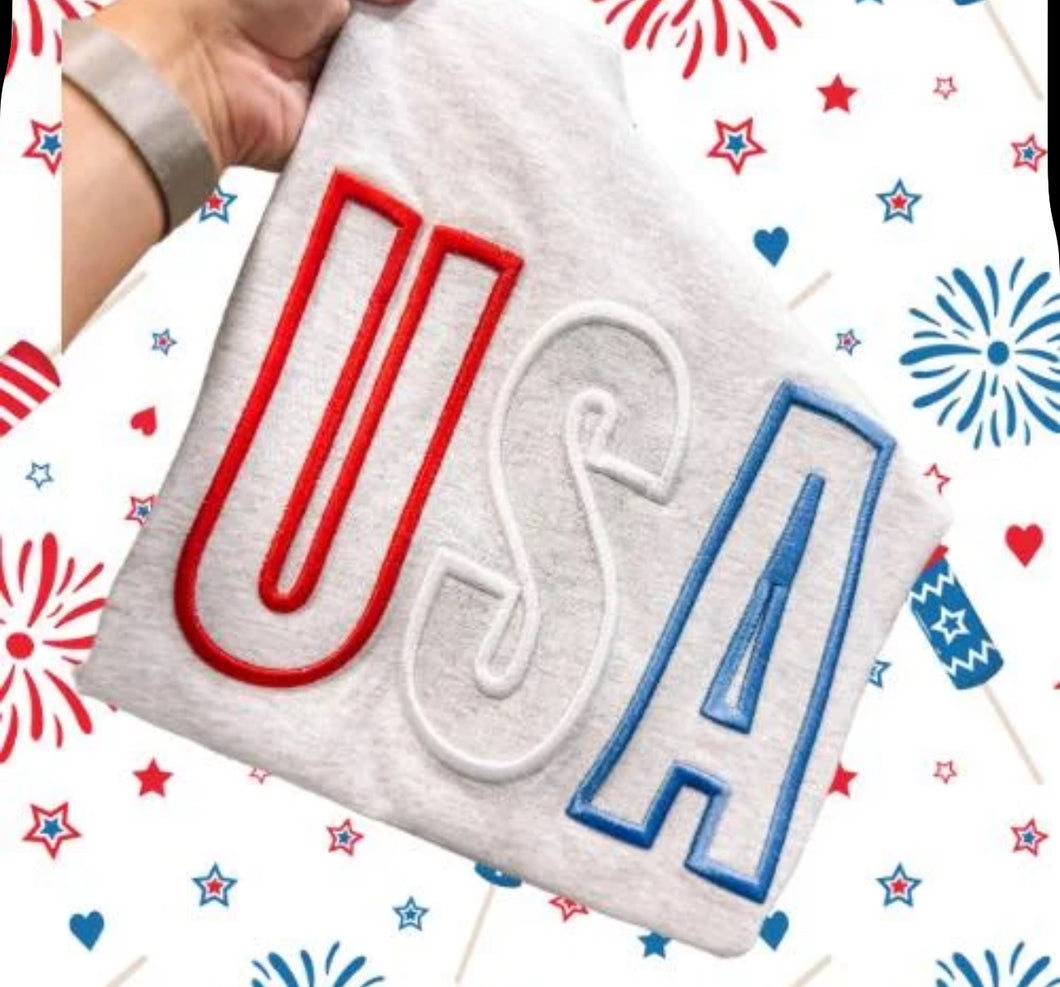 USA puff embroidered