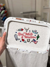 Load image into Gallery viewer, Red white and western embroidered
