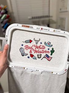 Red white and western embroidered