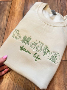 Farm life icon embroidered