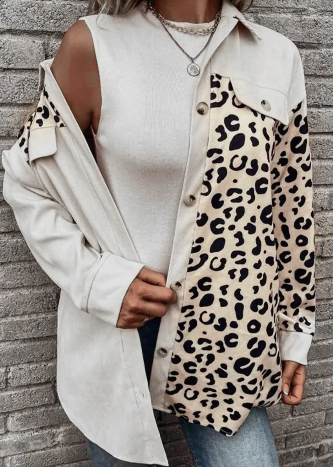 Leopard button up