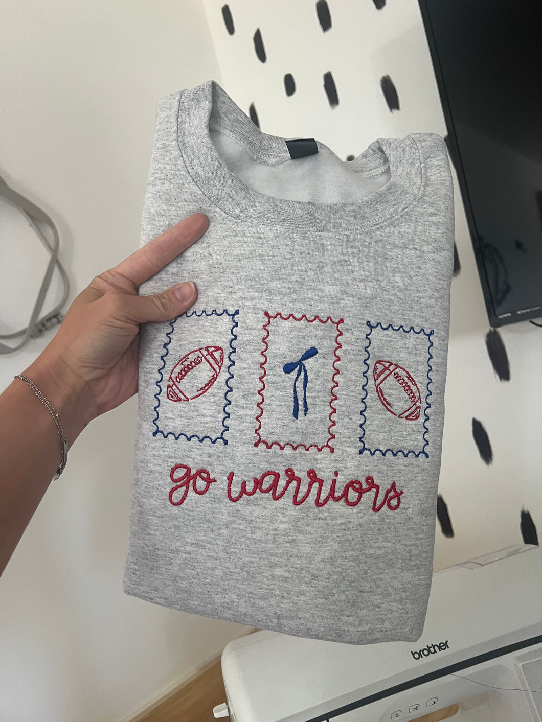 Football Stamp embroidered