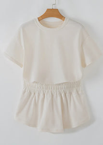 Cropped tee and ruffle skort set