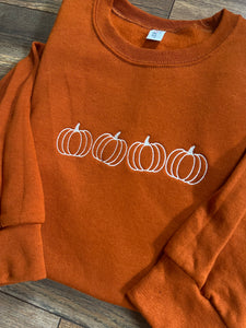 Pumpkin patch embroidered crew