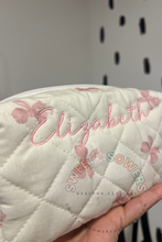 Load image into Gallery viewer, Embroidered zip cosmetic bag
