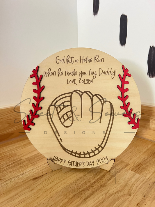God hit a home run Father’s Day baseball
