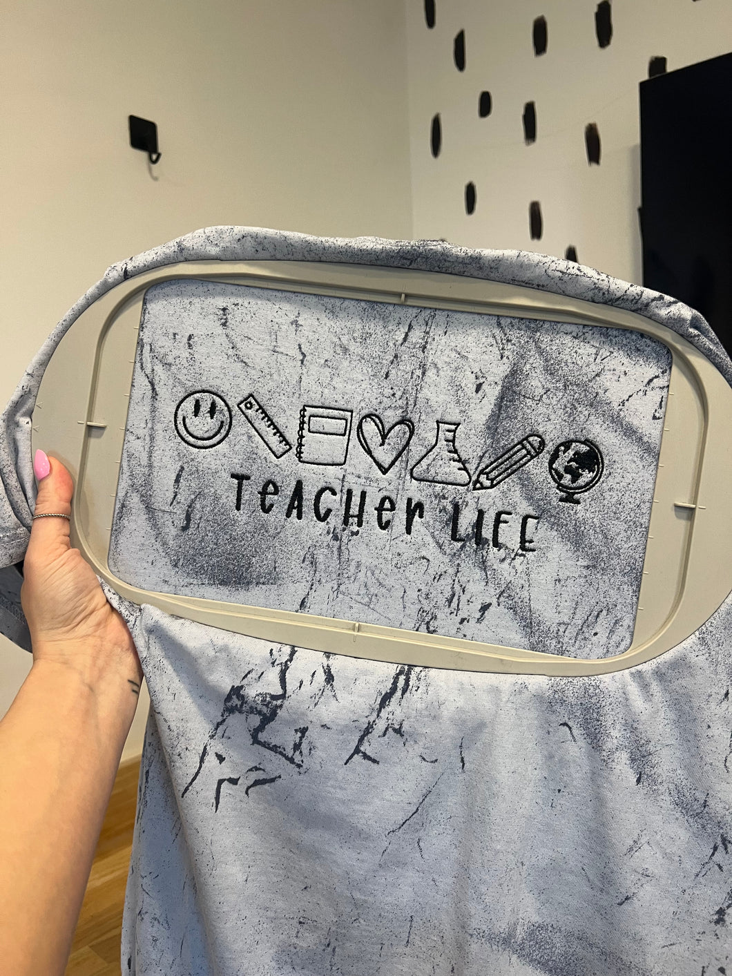 Teacher life icon embroidered