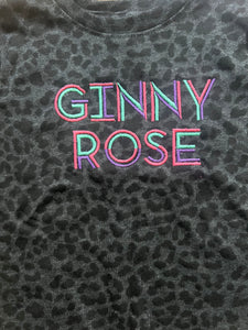 Tri color embroidered name