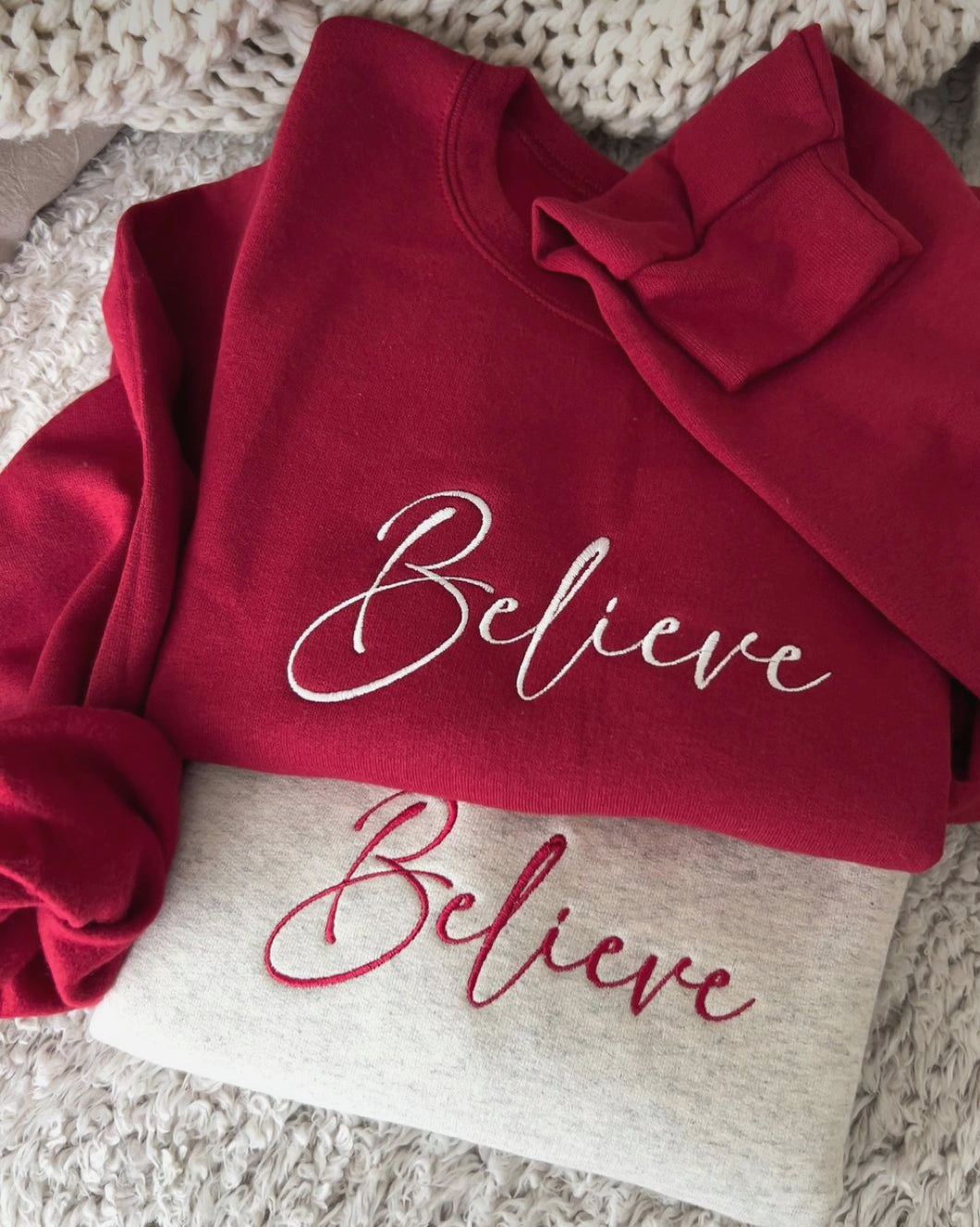 Believe embroidered crewneck