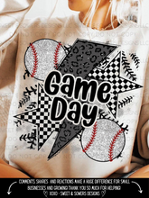 Load image into Gallery viewer, Game day faux glitter baseball
