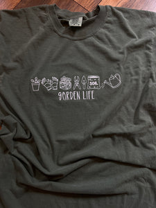 Garden life icon embroidered