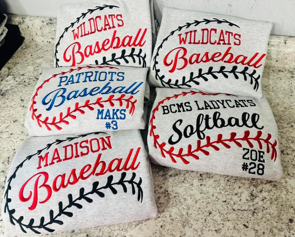 Big stitch embroidered