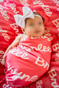 Personalized name swaddle blanket full bleed