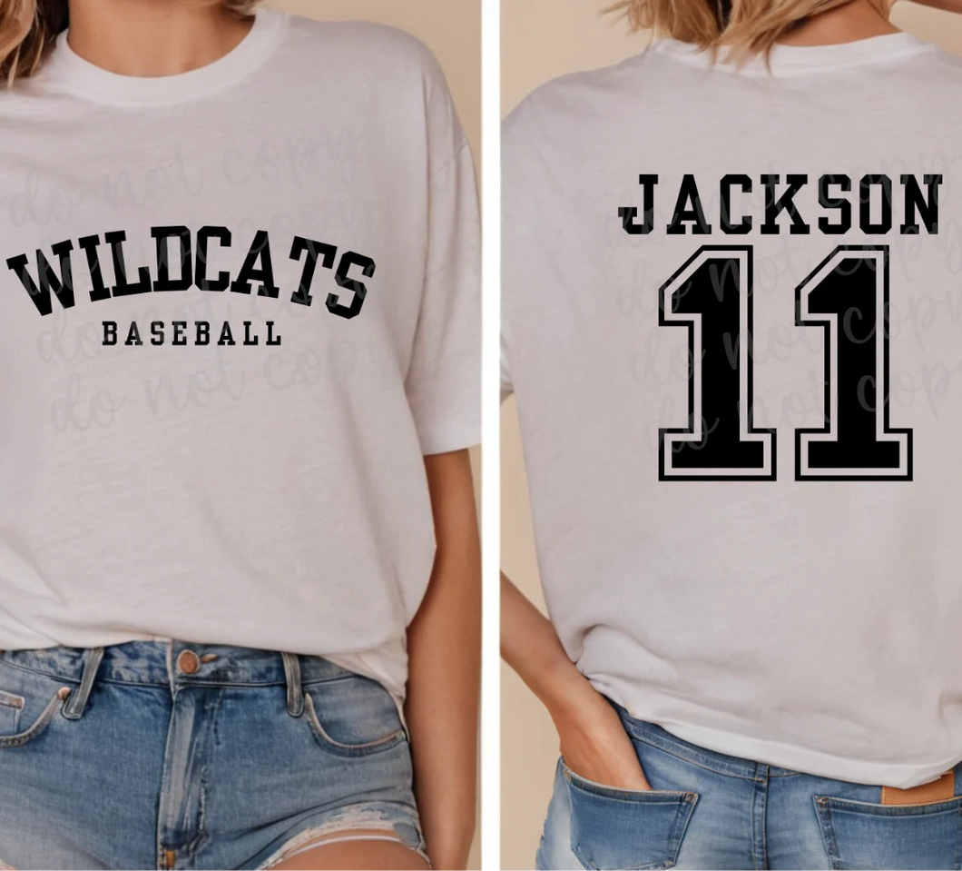 Custom retro school, name and number