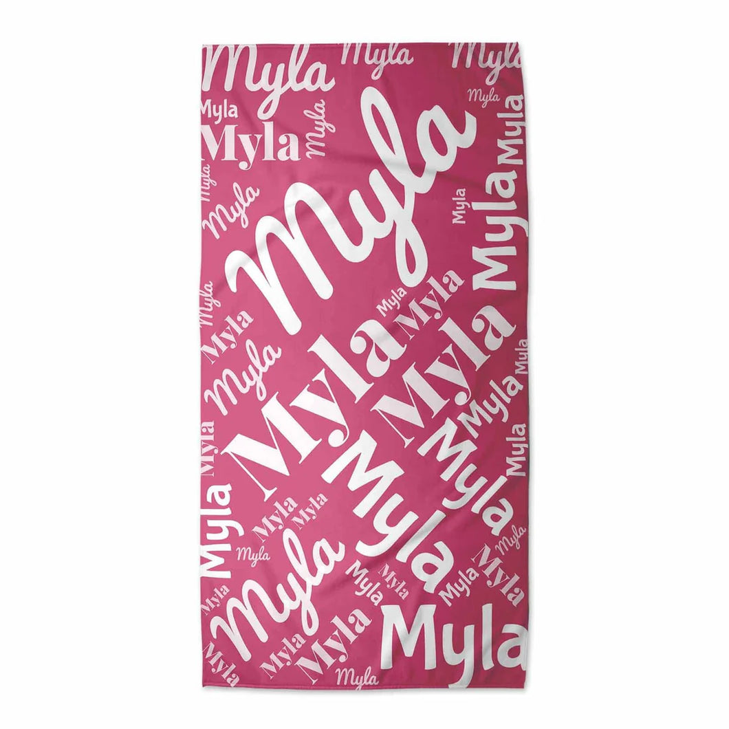 Personalized name beach towel