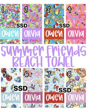 Load image into Gallery viewer, Custom beach towel block name

