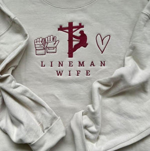 Lineman wife icon embroidered