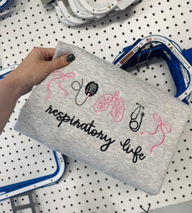 Respiratory life icon embroidered