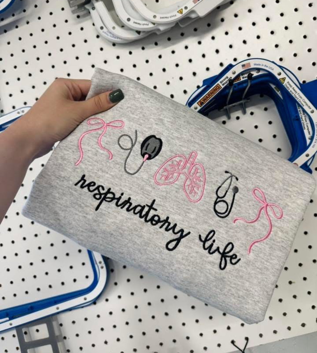 Respiratory life icon embroidered