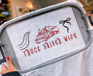Trucker wife icon embroidered