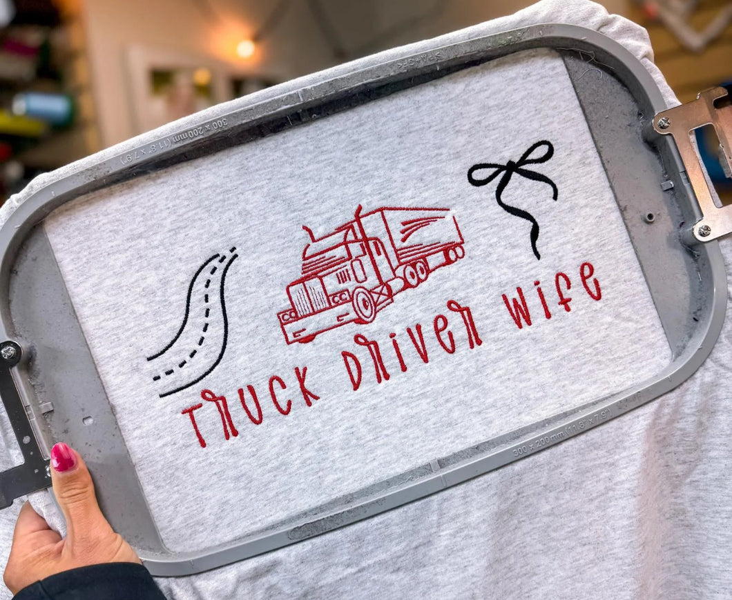 Trucker wife icon embroidered