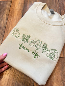 Farm life icon embroidered