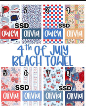 Load image into Gallery viewer, Custom beach towel block name
